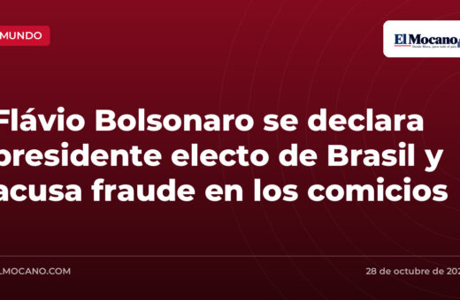 Flávio Bolsonaro se declara presidente electo de Brasil y acusa fraude en los comicios